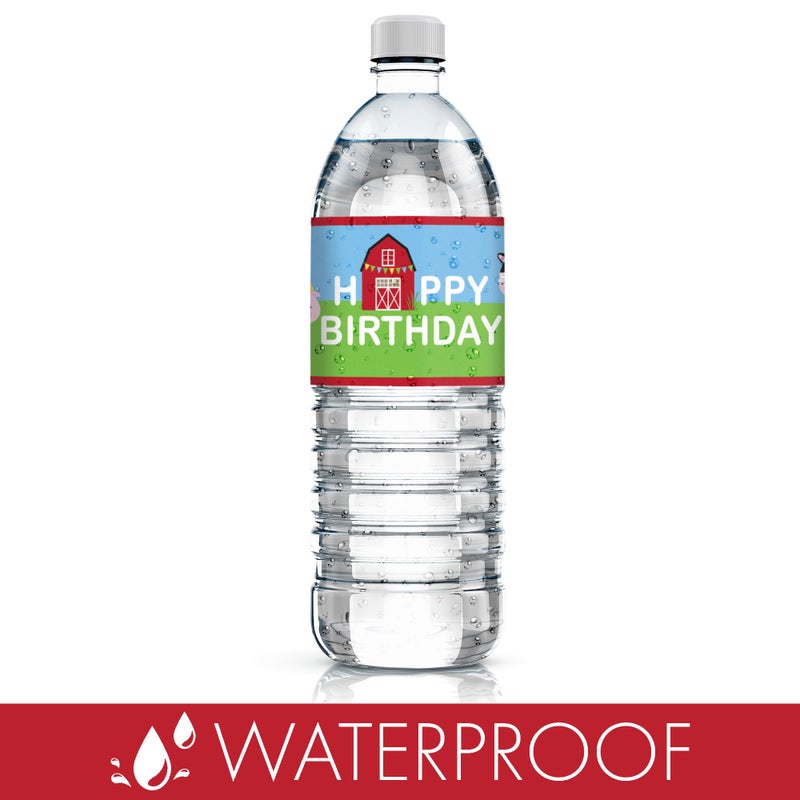 DISTINCTIVS Barnyard Farm Animal Birthday Party Water Bottle Labels - 20 Stickers - Image 5